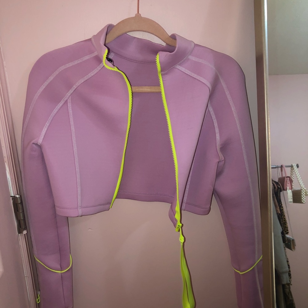 cropped zip up jacket top - Picture 4 of 6